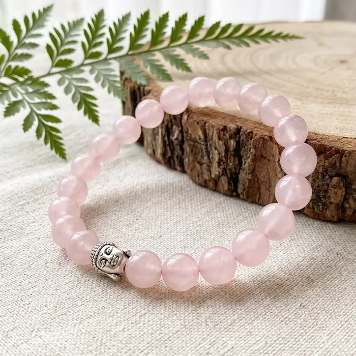 Rose Quartz Bracelet with Buddha