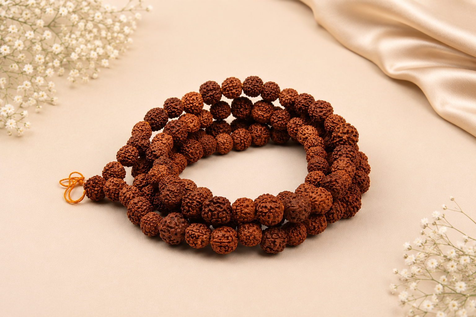 Rudraksha Mala (108+1 Beads, Bead Size: 12 mm each)