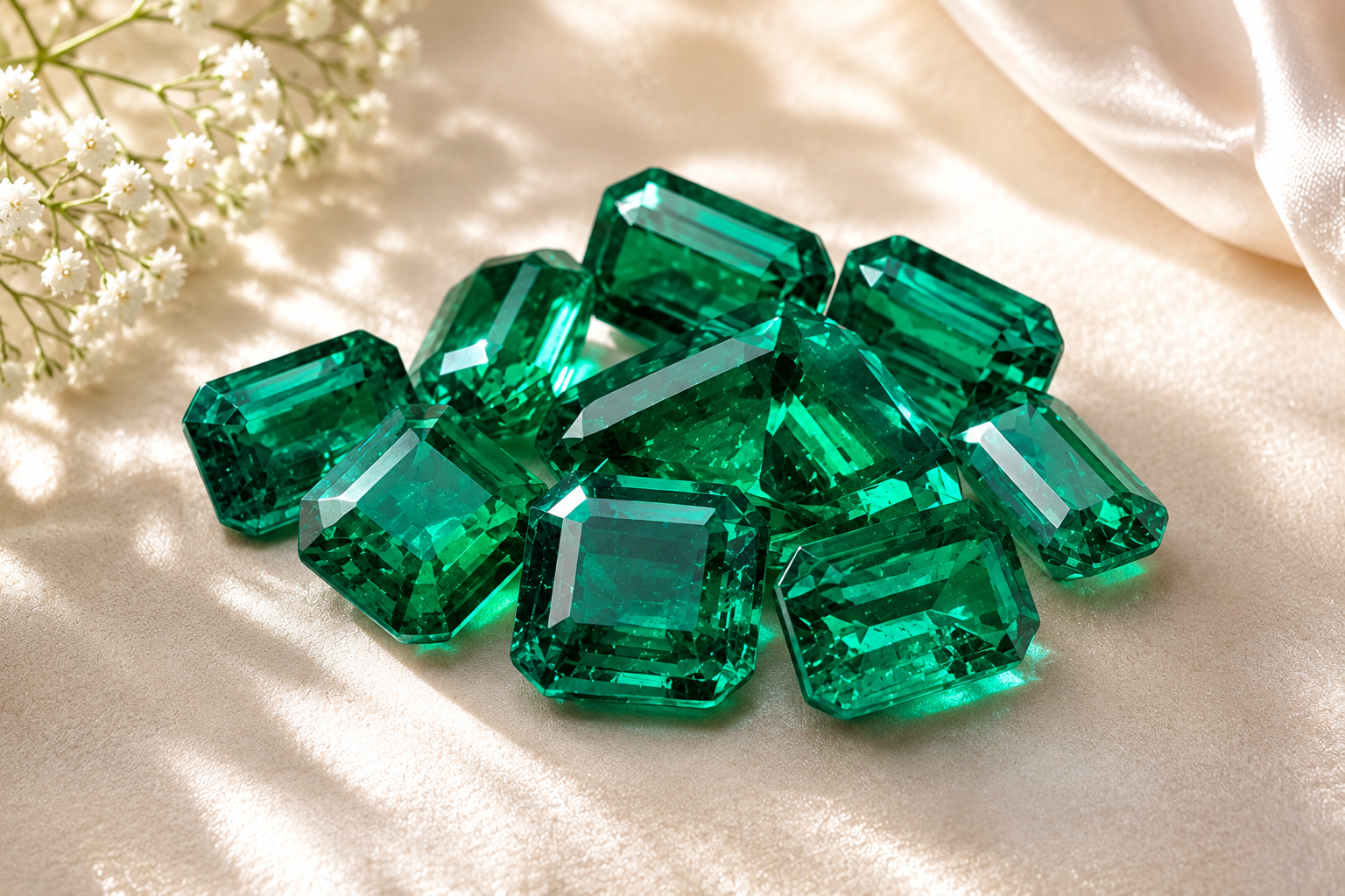 Green Cut Natural Emerald Beryl Gemstone